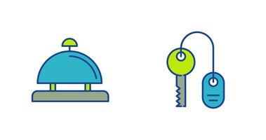 Room key and Desk Bell Icon vector