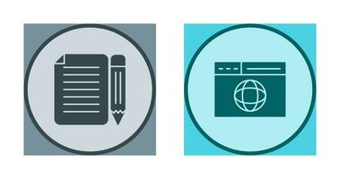 page and web page Icon vector