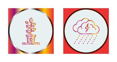 Planting and Rainy Day Icon vector