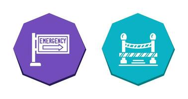 Emergency Sign and Do Not Cross Line, Icon vector