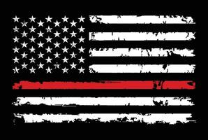 Thin Red Line Flag Design vector