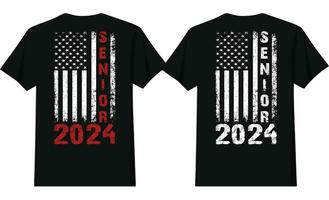 Senior 2024 T Shirt Design vector