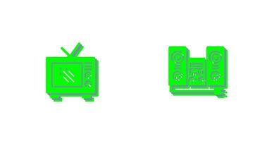 Old TV and Stereo Icon vector