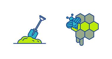 Digging and Honeycomb Icon vector