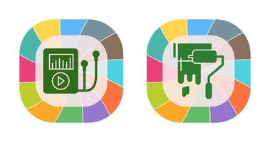 Music Player and Painting Icon vector