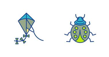 Kite and Ladybug Icon vector