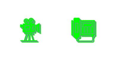 Movie camera and Telephone Icon vector