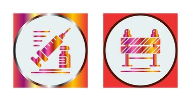 Syringe and Road Blockade Icon vector