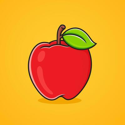 illustration of fresh apples red.