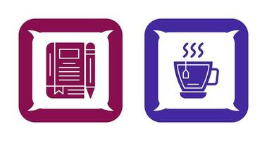 Tea and Diary Icon vector