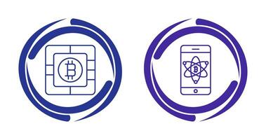 Bitcoin Chip and Mobile Icon vector