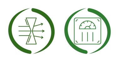 dispersión y peso escala icono vector