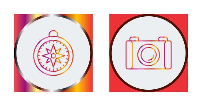 Compass and Camera Icon vector