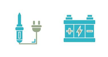 Soldering and Battery Icon vector