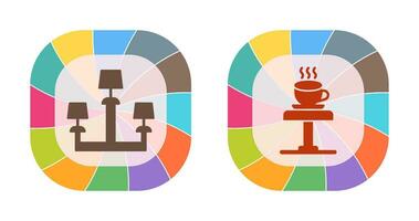 Lamp and Coffee Table Icon vector