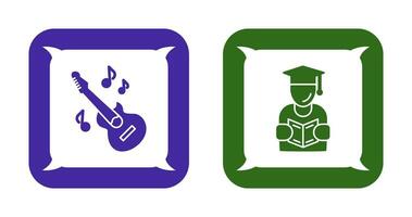 Learning and Guitar Icon vector