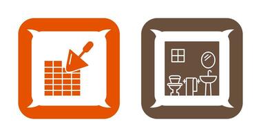 Brickwall and Bathroom Icon vector