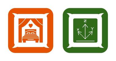 Bed and Axis Icon vector