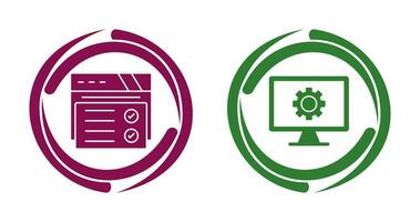 Web Browser and Monitor Screen Icon vector