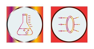 Refraction and beaker Icon vector