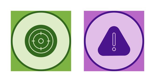 Target and Warning Icon vector