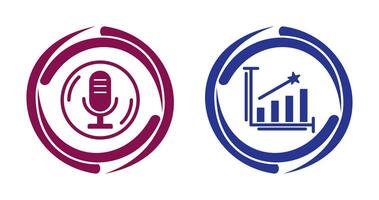 Microphone and Line Bars Icon vector