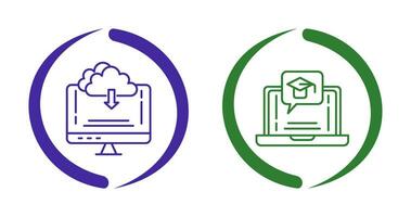 Download and E Learning Icon vector