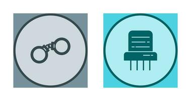 Handcuffs and Paper Shredder Icon vector