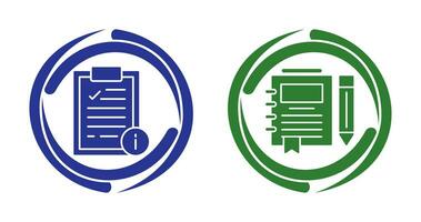 Info and Journal Icon vector