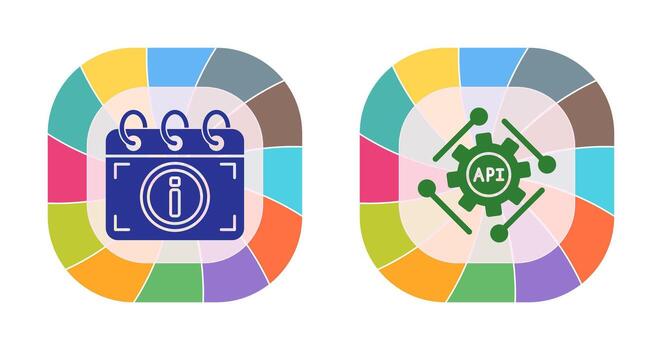 api y calendario icono vector
