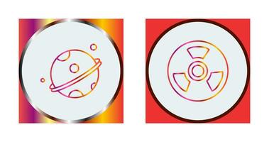 planeta y nuclear icono vector