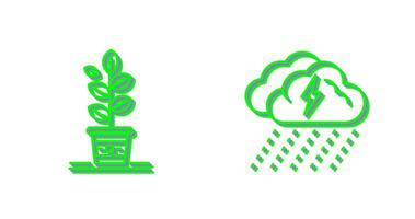 Planting and Rainy Day Icon vector