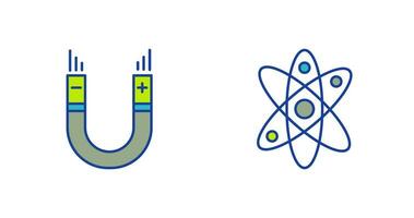 Atom and Magnet,attraction Icon vector