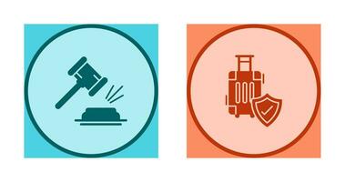 Gavel and Travel  Icon vector