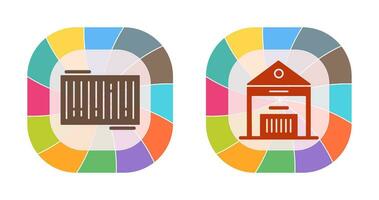 barcode and warehouse Icon vector