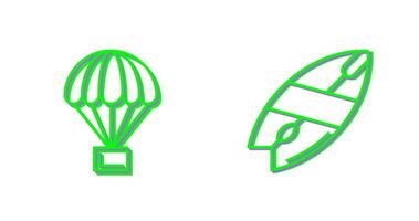 Parachute and Surfboard Icon vector