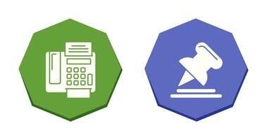 Fax Machine and Pin Icon vector