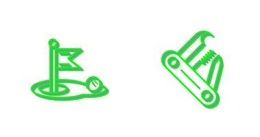 Golf and Swiss Army Knife Icon vector