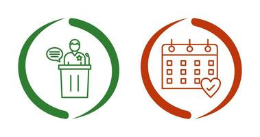 Debate and Calendar Icon vector