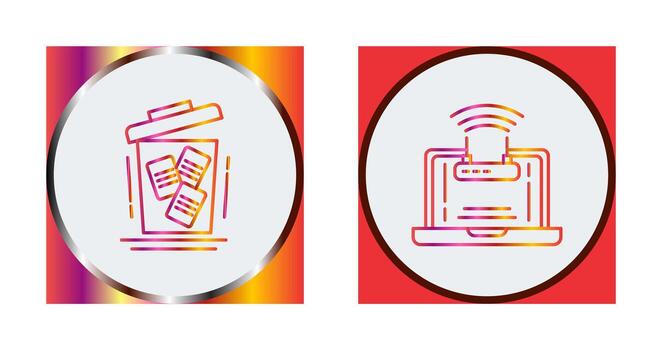 Delete and Wifi Icon vector