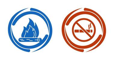 Fire and Quit Smoking Icon vector