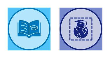 Open Book and Earth Icon vector