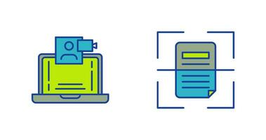 Video Call and Scan Icon vector