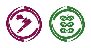 Pipe and Tobacco Leafs Icon vector