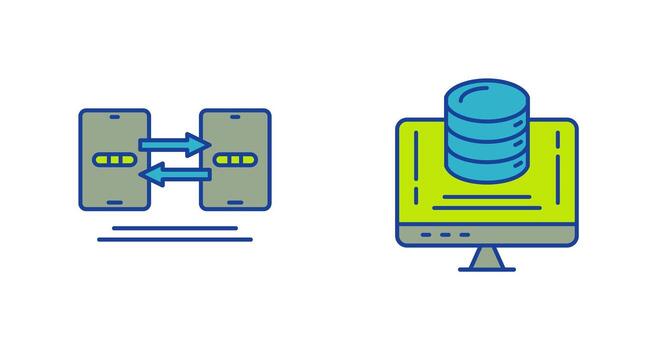 Data Synchronization and Data Storage Icon vector