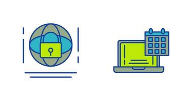 Internet Security and Calendar Icon vector