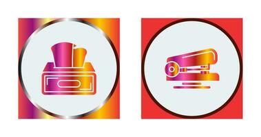 Tissue Box and Stapler Icon vector