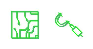 eléctrico circuito y micrómetro icono vector