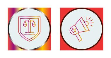 Shield and Loudspeaker Icon vector