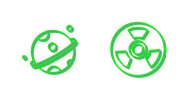 planeta y nuclear icono vector